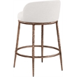 Meridian Furniture Ferro Cream Linen Textured Performance Fabric Counter Stool