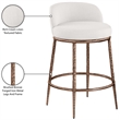 Meridian Furniture Ferro Cream Linen Textured Performance Fabric Counter Stool