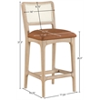 Meridian Furniture Atrium Cognac Vegan Leather Counter Stool (Set of 2)