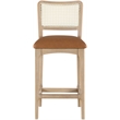 Meridian Furniture Atrium Cognac Vegan Leather Counter Stool (Set of 2)