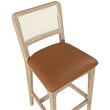 Meridian Furniture Atrium Cognac Vegan Leather Counter Stool (Set of 2)