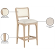 Meridian Furniture Atrium Cream Vegan Leather Counter Stool (Set of 2)