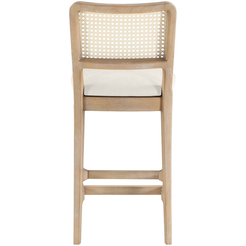 Meridian Furniture Atrium Cream Vegan Leather Counter Stool (Set of 2)