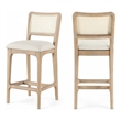 Meridian Furniture Atrium Cream Vegan Leather Counter Stool (Set of 2)