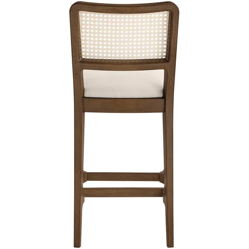 Meridian Furniture Atrium Cream Vegan Leather Counter Stool (Set of 2)