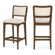 Meridian Furniture Atrium Cream Vegan Leather Counter Stool (Set of 2)