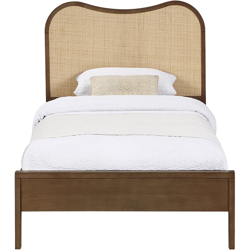 Meridian Furniture Windsor Brown Solid Wood And Natural Cane Twin Bed