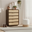 Meridian Furniture Windsor Brown Solid Wood And Natural Cane Chest