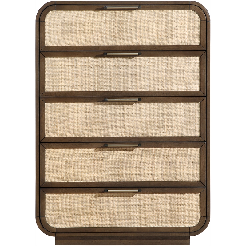 Meridian Furniture Windsor Brown Solid Wood And Natural Cane Chest