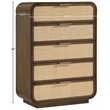 Meridian Furniture Windsor Brown Solid Wood And Natural Cane Chest