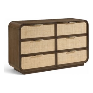 Meridian Furniture Windsor Brown Solid Wood And Natural Cane Dresser