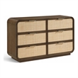 Meridian Furniture Windsor Brown Solid Wood And Natural Cane Dresser