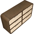 Meridian Furniture Windsor Brown Solid Wood And Natural Cane Dresser