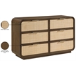 Meridian Furniture Windsor Brown Solid Wood And Natural Cane Dresser