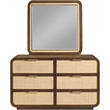 Meridian Furniture Windsor Brown Solid Wood And Natural Cane Mirror