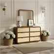 Meridian Furniture Windsor Brown Solid Wood And Natural Cane Mirror
