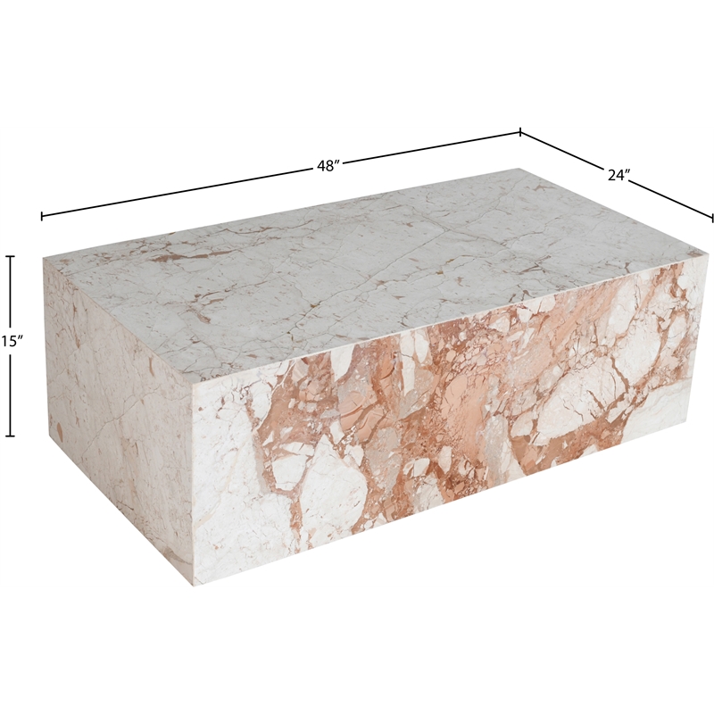 Meridian Furniture Bolzano Cream Marble Coffee Table
