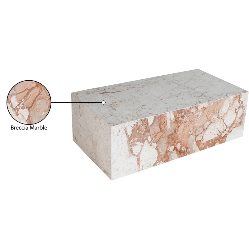 Meridian Furniture Bolzano Cream Marble Coffee Table