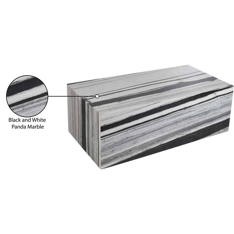 Meridian Furniture Bolzano Panda Marble Coffee Table