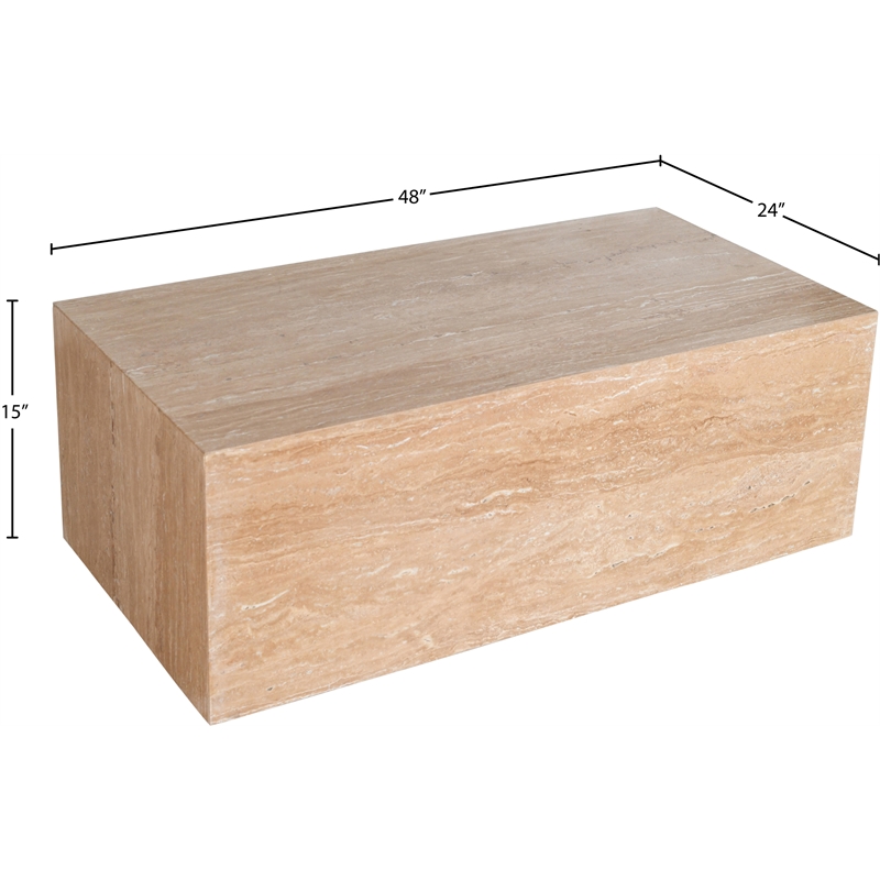 Meridian Furniture Bolzano Natural Travertine Coffee Table