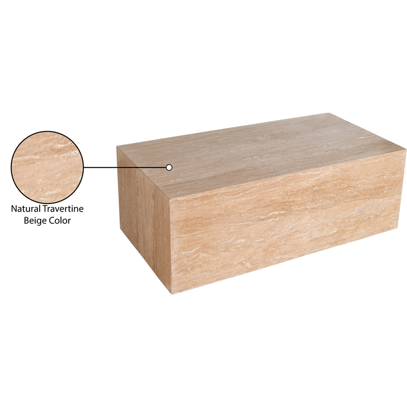 Meridian Furniture Bolzano Natural Travertine Coffee Table