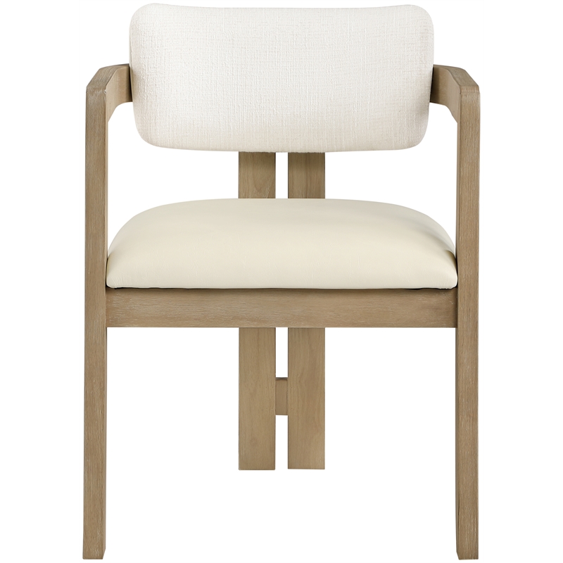 Meridian Furniture Ravina Cream Vegan Leather and Linen Textured DC (Set of 2)
