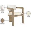 Meridian Furniture Ravina Cream Vegan Leather and Linen Textured DC (Set of 2)