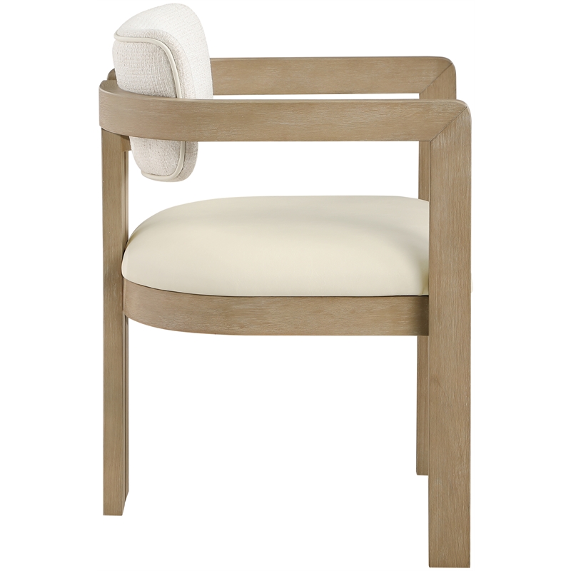 Meridian Furniture Ravina Cream Vegan Leather and Linen Textured DC (Set of 2)