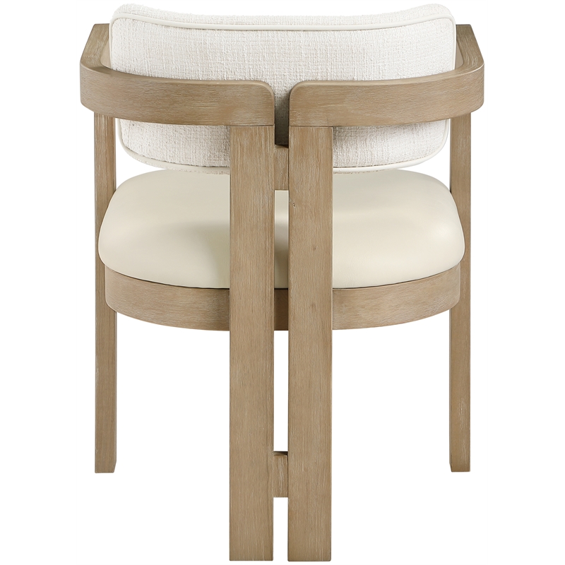 Meridian Furniture Ravina Cream Vegan Leather and Linen Textured DC (Set of 2)