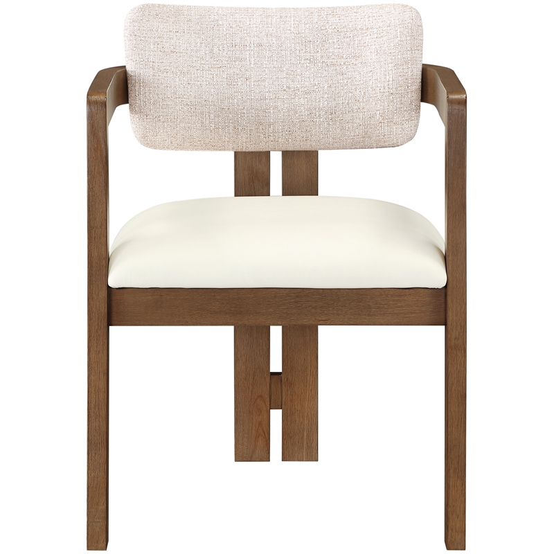 Meridian Furniture Ravina Beige Vegan Leather and Linen Textured DC (Set of 2)