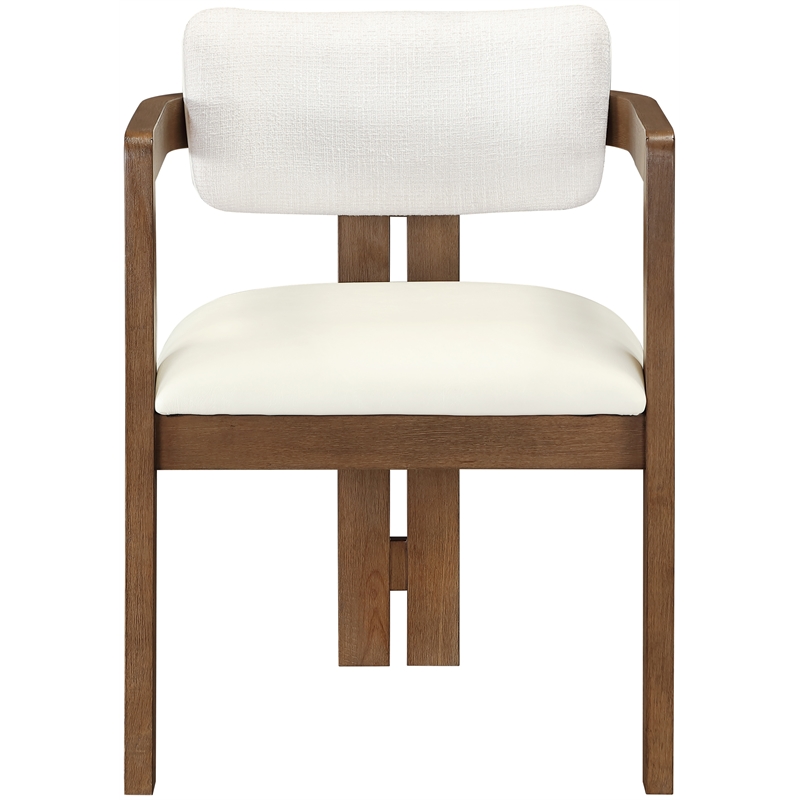 Meridian Furniture Ravina Cream Vegan Leather and Linen Textured DC (Set of 2)