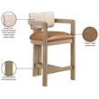 Meridian Furniture Ravina Cognac Vegan Leather and Linen Textured Counter Stool