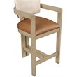 Meridian Furniture Ravina Cognac Vegan Leather and Linen Textured Counter Stool