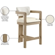 Meridian Furniture Ravina Cream Vegan Leather and Linen Textured Counter Stool