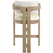 Meridian Furniture Ravina Cream Vegan Leather and Linen Textured Counter Stool