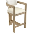 Meridian Furniture Ravina Cream Vegan Leather and Linen Textured Counter Stool