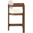 Meridian Furniture Ravina Beige Vegan Leather and Linen Textured Counter Stool