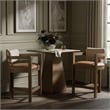 Meridian Furniture Ravina Cognac Vegan Leather and Linen Textured Counter Stool