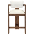 Meridian Furniture Ravina Cream Vegan Leather and Linen Textured Counter Stool
