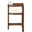 Meridian Furniture Ravina Cream Vegan Leather and Linen Textured Counter Stool