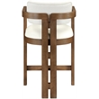 Meridian Furniture Ravina Cream Vegan Leather and Linen Textured Counter Stool