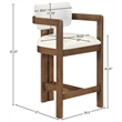 Meridian Furniture Ravina Cream Vegan Leather and Linen Textured Counter Stool