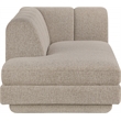 Meridian Furniture Modari Beige Fabric Upholstered Left Arm Chaise