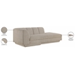Meridian Furniture Modari Beige Fabric Upholstered Right Arm Chaise