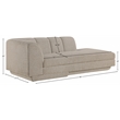 Meridian Furniture Modari Beige Fabric Upholstered Right Arm Chaise
