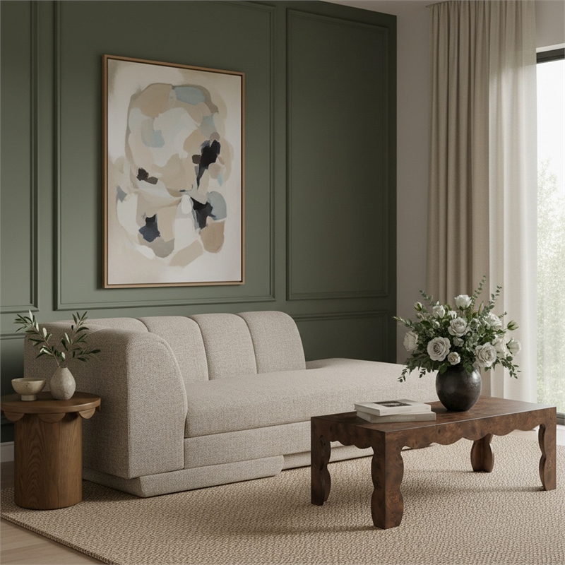 Meridian Furniture Modari Beige Fabric Upholstered Right Arm Chaise