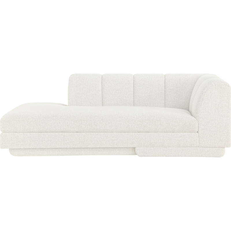 Meridian Furniture Modari Cream Fabric Upholstered Left Arm Chaise