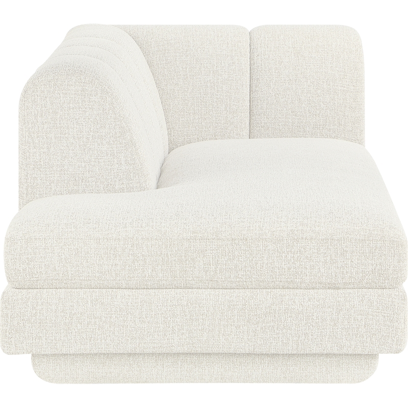 Meridian Furniture Modari Cream Fabric Upholstered Left Arm Chaise