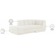 Meridian Furniture Modari Cream Fabric Upholstered Left Arm Chaise