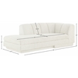 Meridian Furniture Modari Cream Fabric Upholstered Left Arm Chaise